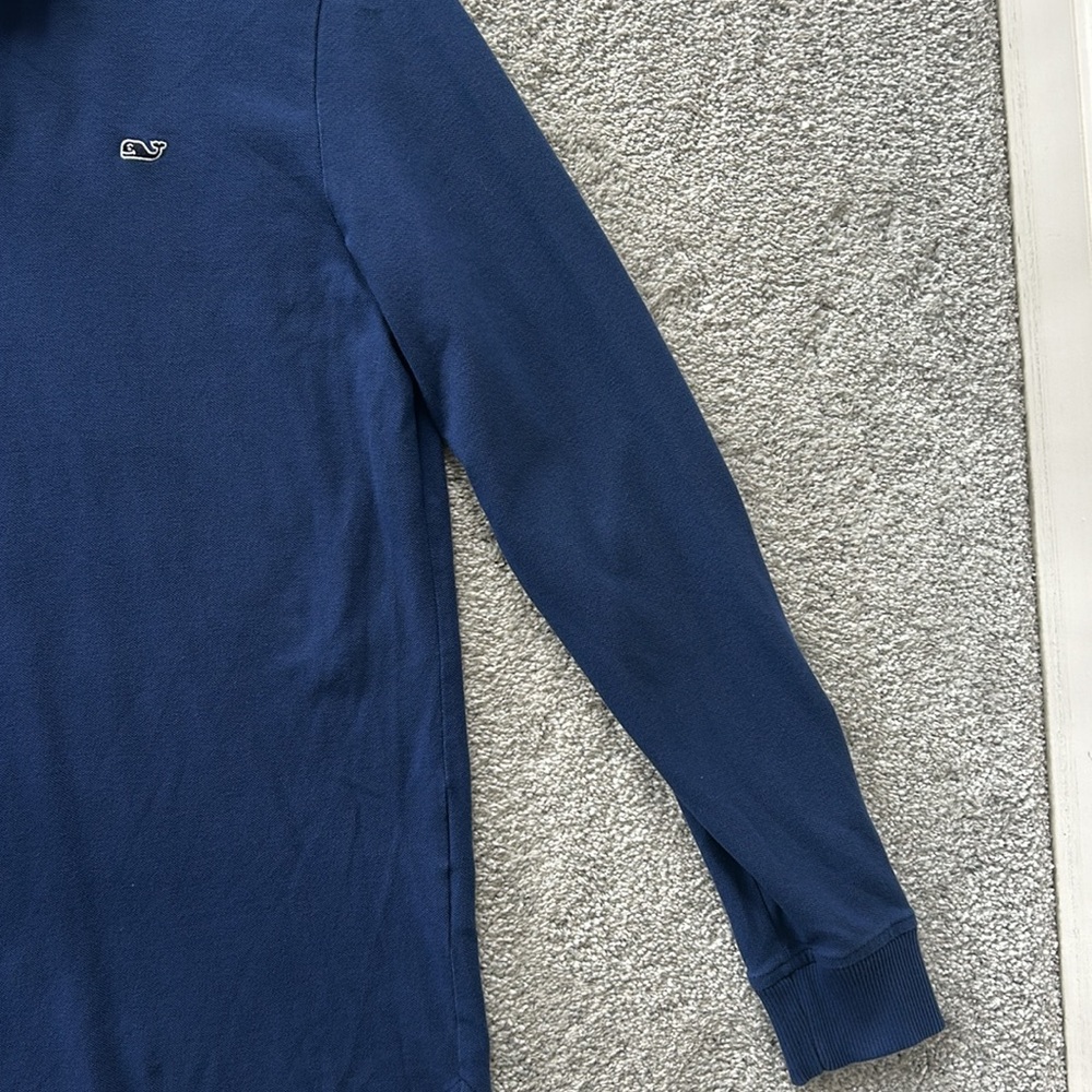 Men’s Vineyard Vines Navy Pique Long Sleeve Shirt - Picture 3 of 5